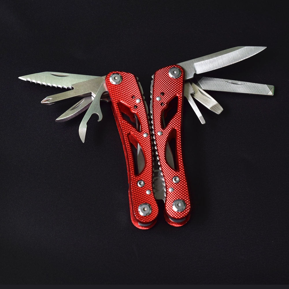 NEWACALOX Outdoor Multitool Pliers Repair Pocket Knife Fold Screwdriver set Hand Multi Tool Mini Folding Pocket Portable Fishing